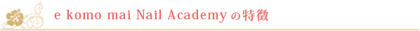 e komo mai Nail Academy の特徴