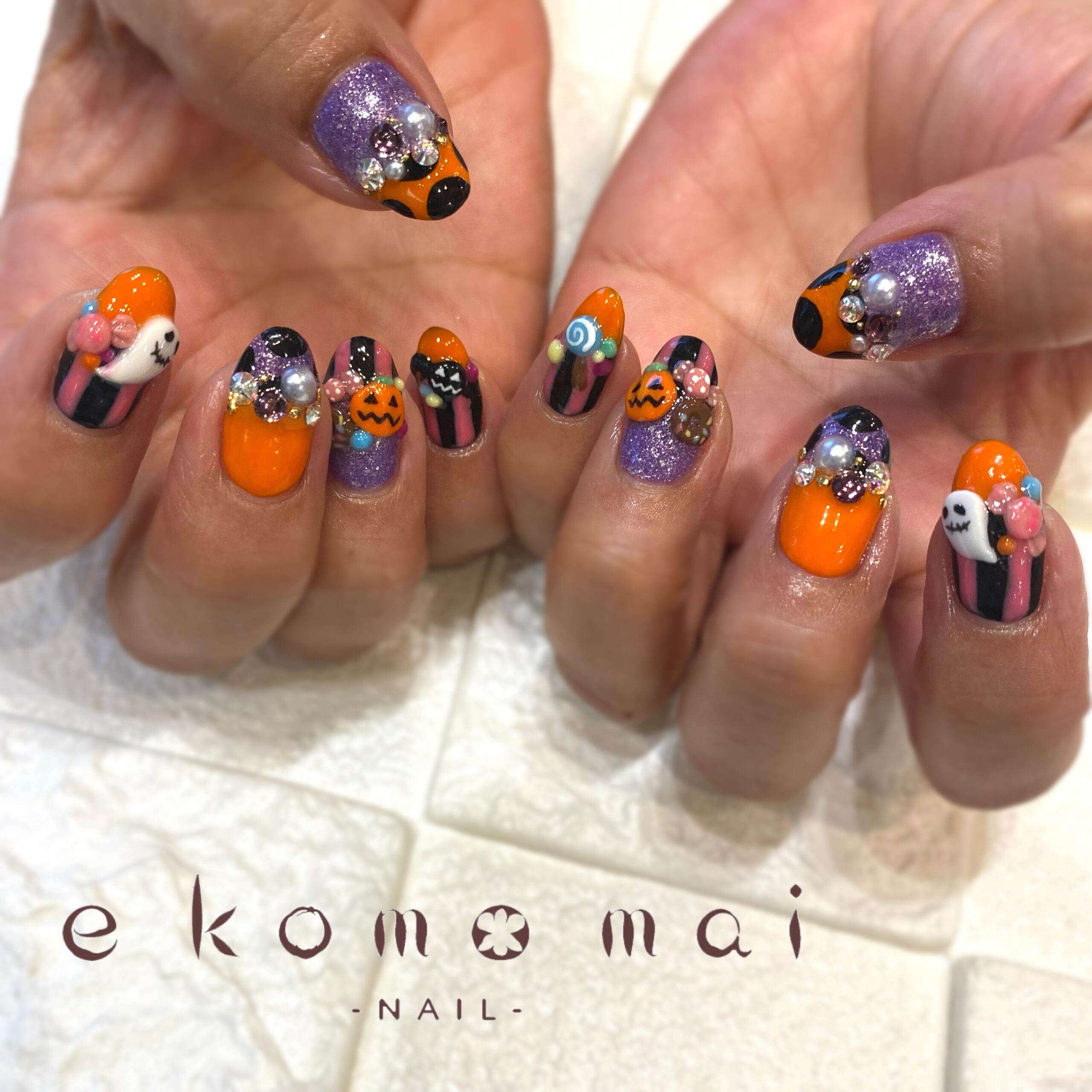 ハロウィンネイル 溝の口ネイルサロン E Komo Mai エコモマイ