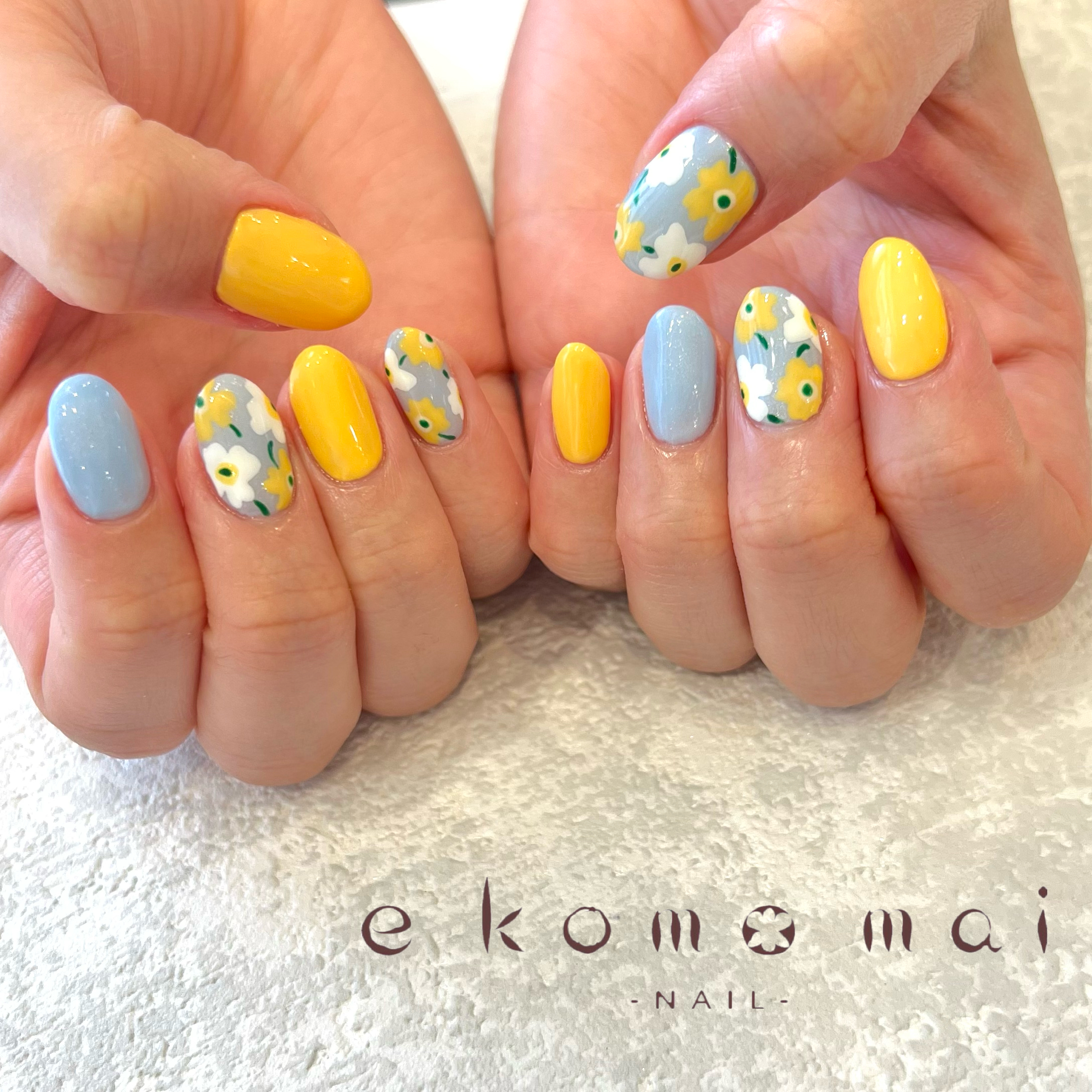 溝ノ口ネイルサロン お花ネイル マリメッコネイル 溝の口ネイルサロン E Komo Mai エコモマイ