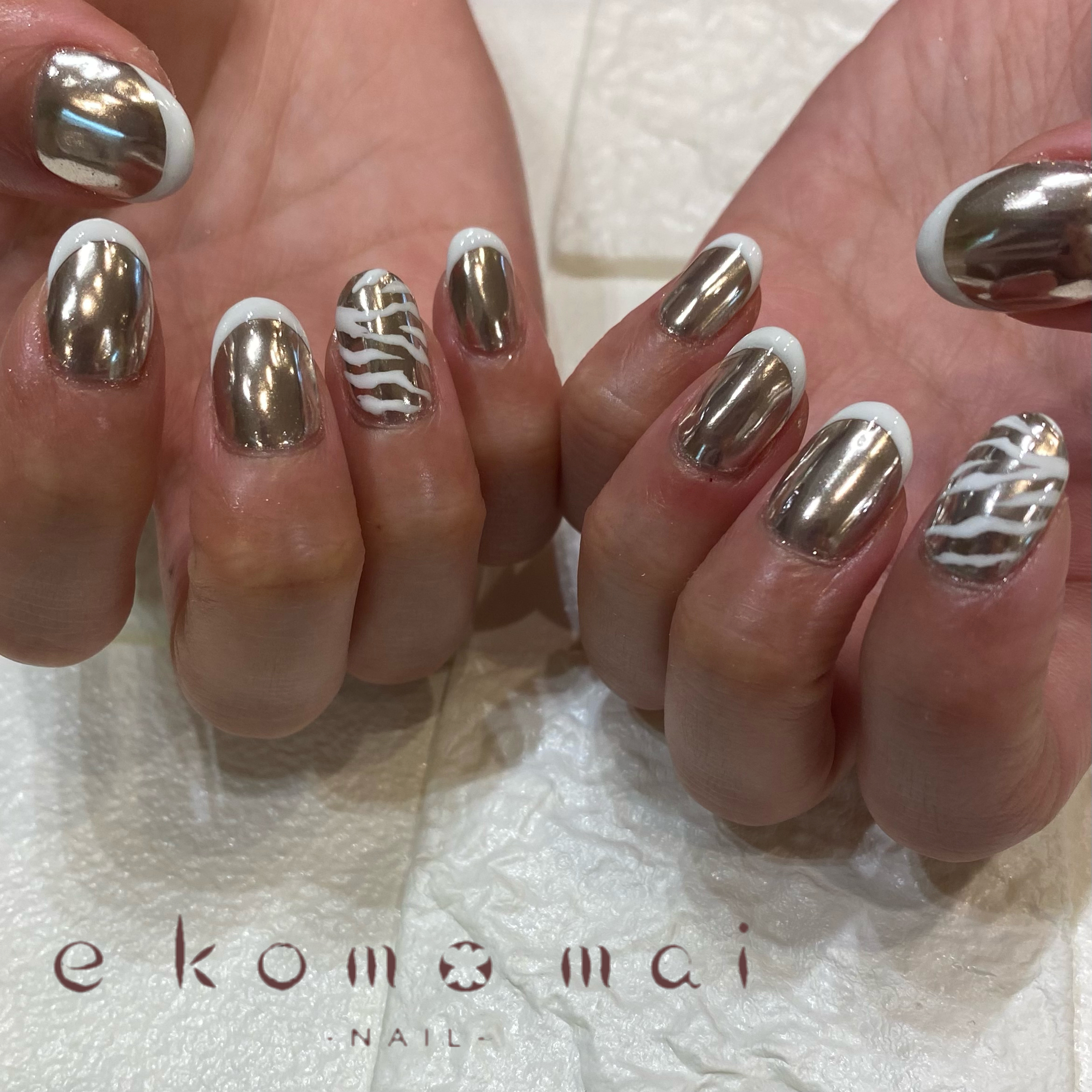 溝ノ口ネイルサロン 個性派ネイル フレンチネイル 溝の口ネイルサロン E Komo Mai エコモマイ