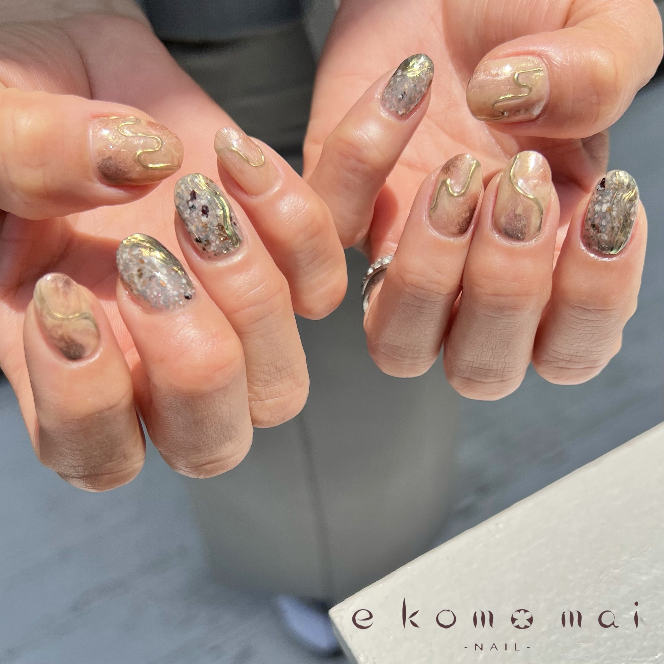 溝ノ口ネイルサロン ニュアンスネイル ミラーネイル フットネイル フラワーネイル ニュアンスネイル 夏ネイル