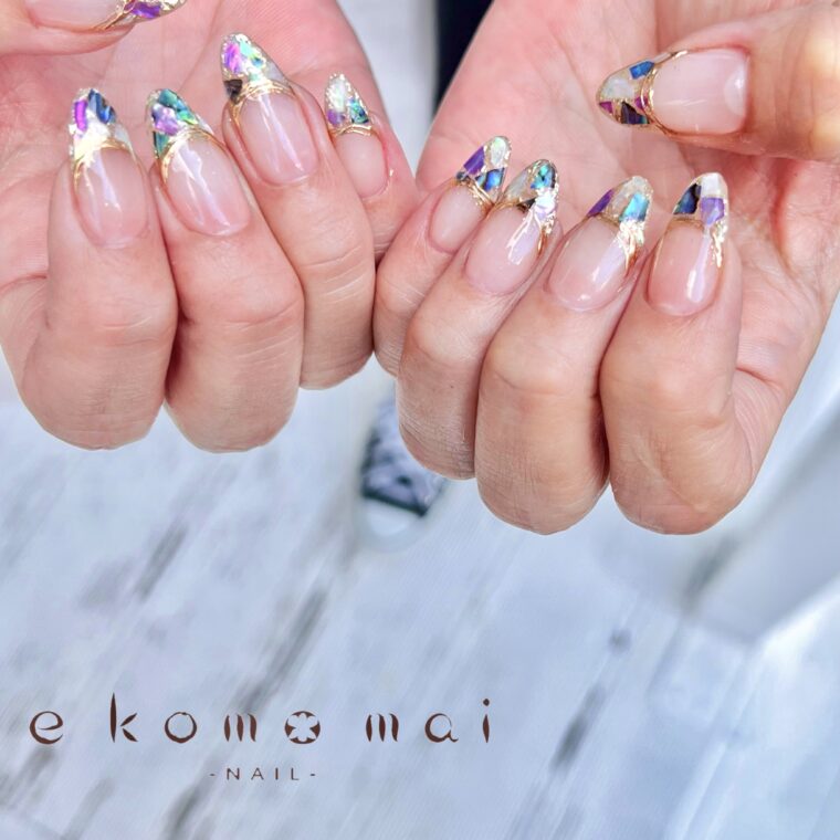 シェルフレンチネイル 溝の口ネイルサロン E Komo Mai エコモマイ