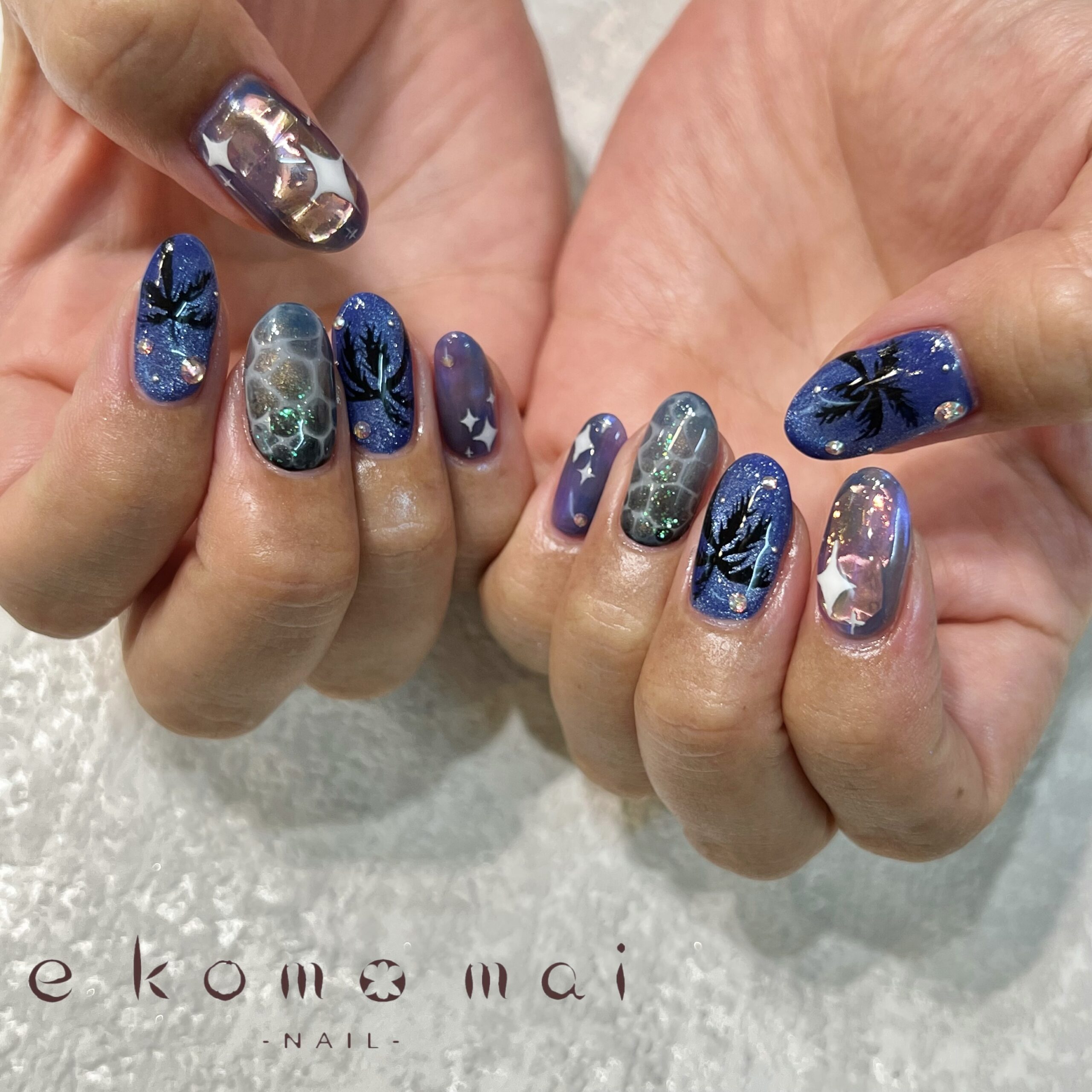 溝ノ口ネイルサロン マグネットネイル 夏ネイル 溝の口ネイルサロン E Komo Mai エコモマイ