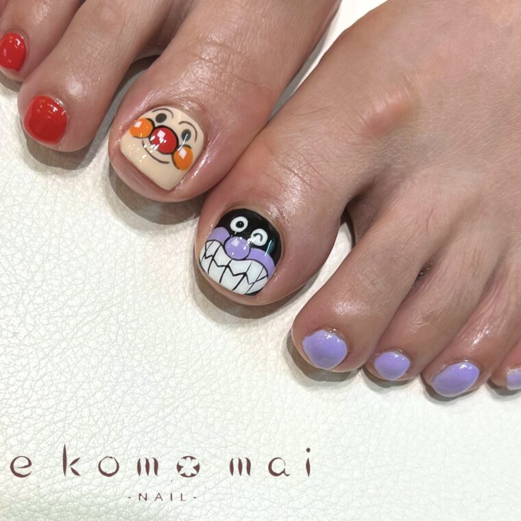 キャラクターフットネイル 溝の口ネイルサロン E Komo Mai エコモマイ