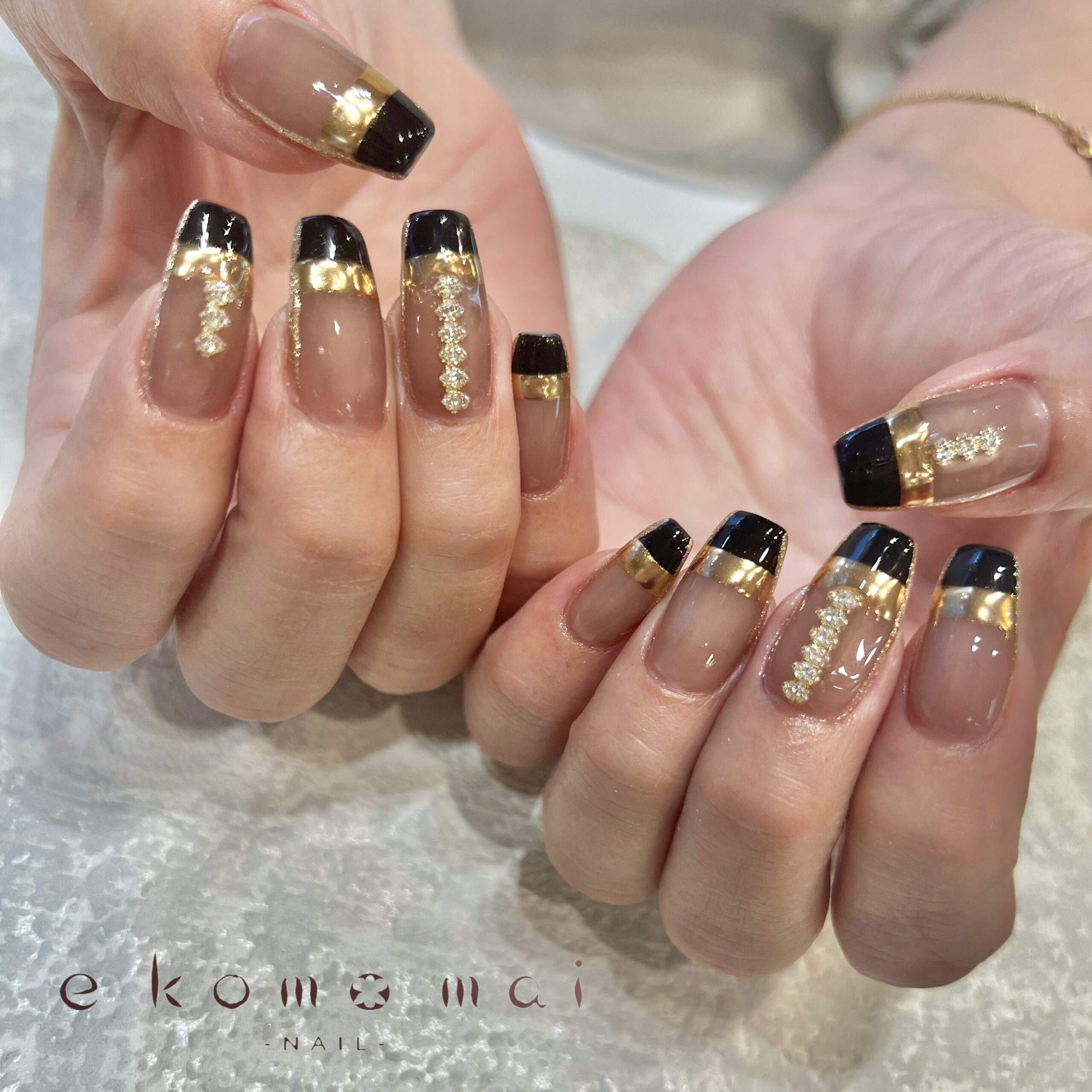 溝ノ口ネイルサロン ストレートフレンチネイル 溝の口ネイルサロン E Komo Mai エコモマイ