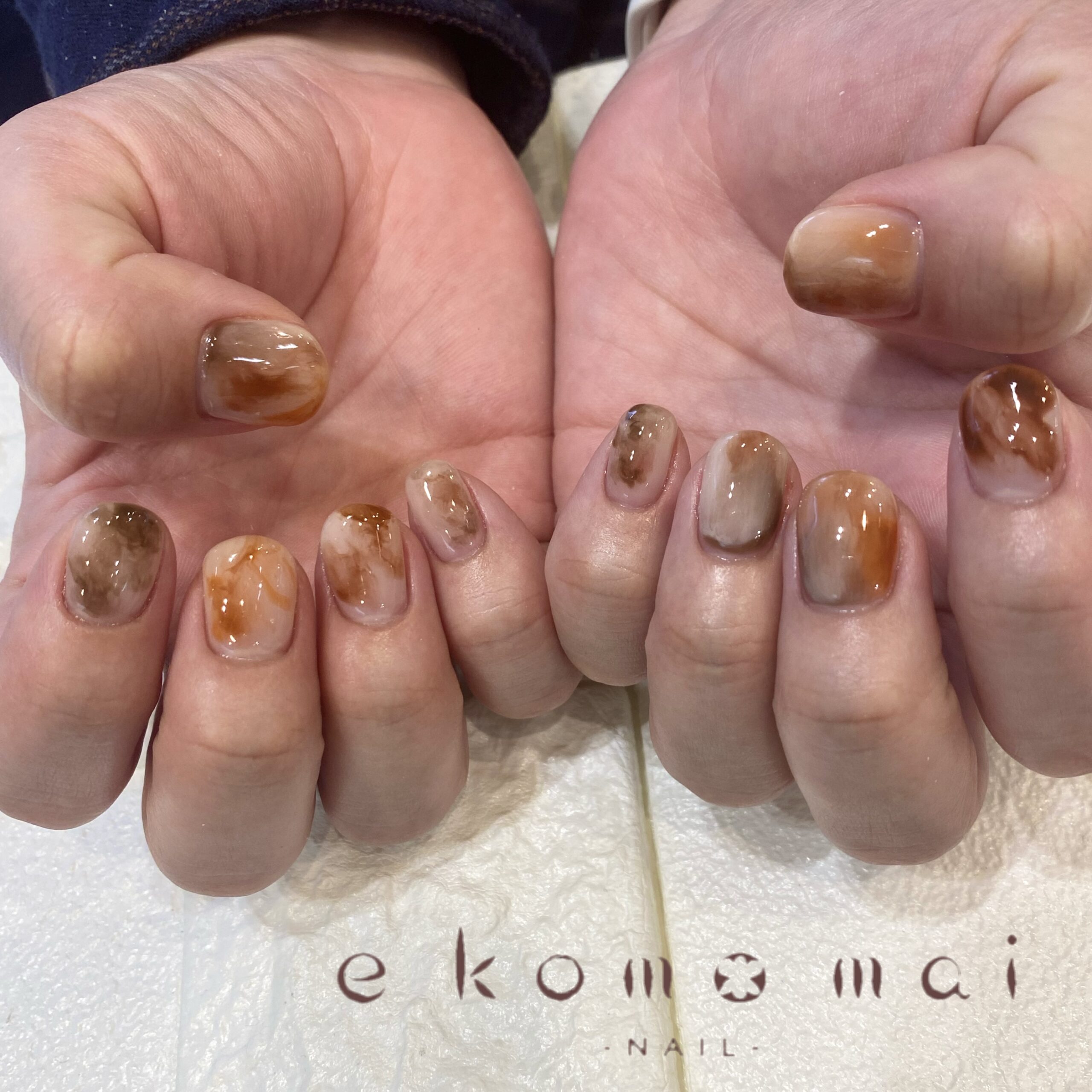 溝ノ口ネイルサロン マーブルネイル ニュアンスネイル