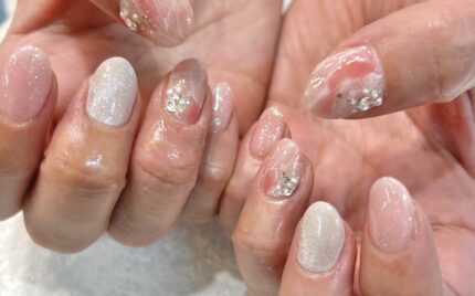 溝ノ口ネイルサロン　ニュアンスネイル　マグネットネイル　ミラーネイル　シェルネイル　キャンペーンネイル 夏ネイル