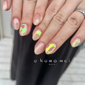 溝ノ口ネイルサロン　ニュアンスネイル　　フィルムネイル　ミラーネイル　氷ネイル 夏ネイル