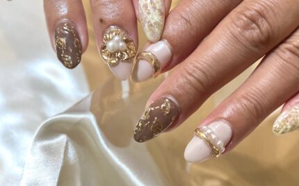 溝ノ口ネイルサロン　秋ネイル　リングネイル