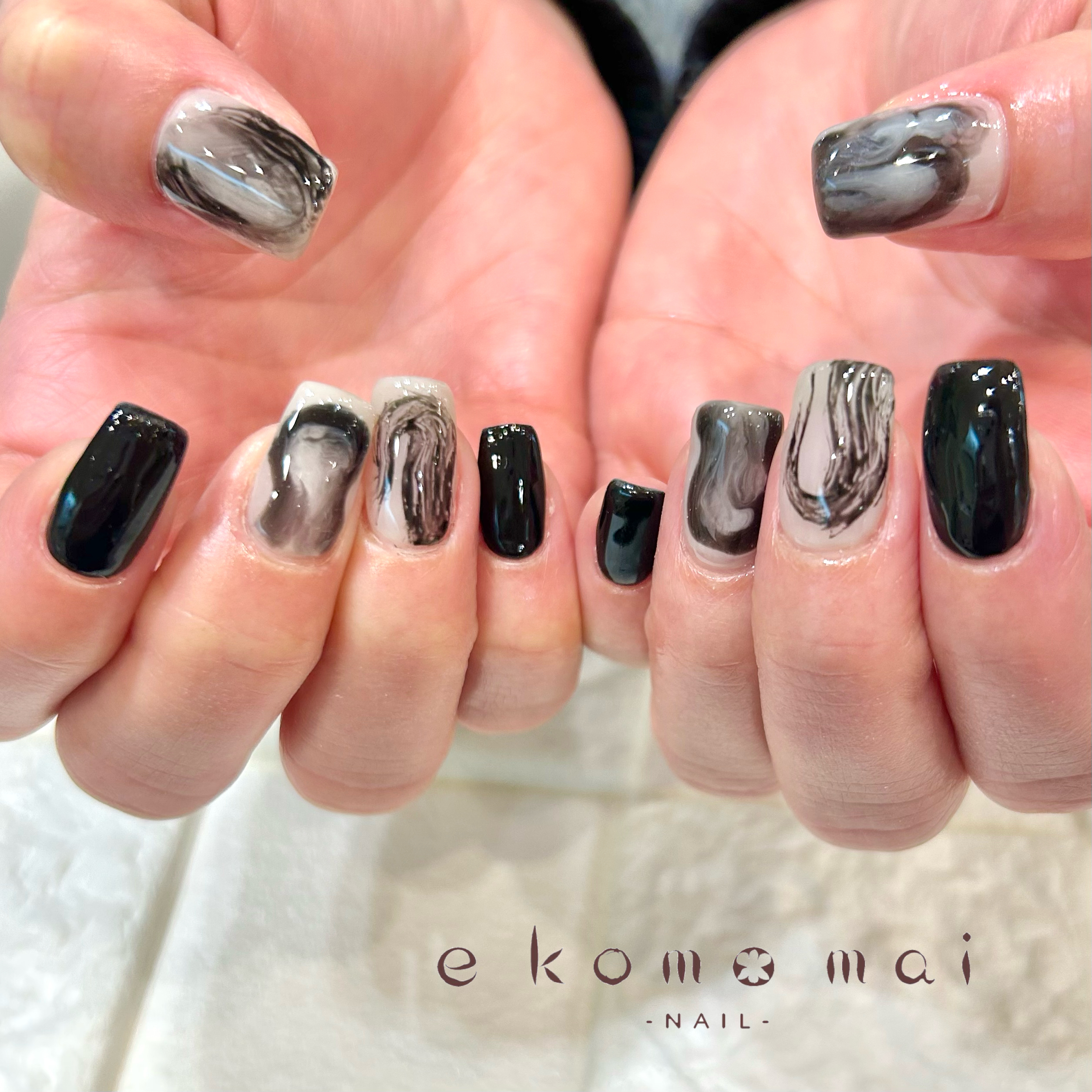 溝ノ口ネイルサロン/モノトーンニュアンスネイル | 溝の口ネイルサロン 