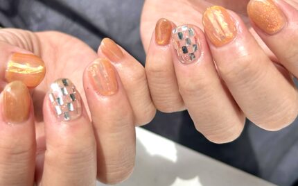 溝ノ口ネイルサロン　ニュアンスネイル　マグネットネイル　ミラーネイル　シェルネイル　キャンペーンネイル 夏ネイル