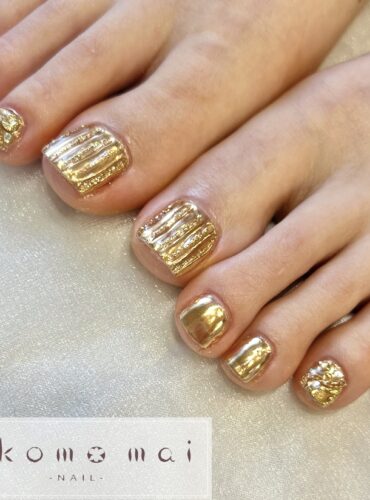 溝ノ口ネイルサロン　ニュアンスネイル　バカラネイル　ミラーネイル　フットネイル 夏ネイル