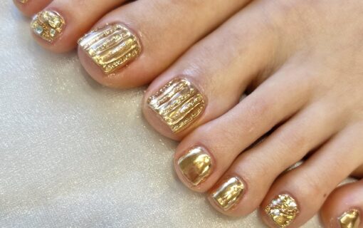 溝ノ口ネイルサロン　ニュアンスネイル　バカラネイル　ミラーネイル　フットネイル 夏ネイル