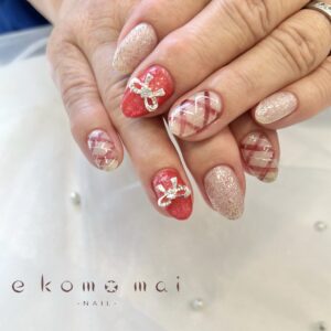 溝ノ口ネイルサロン　ガーリーネイル　パーツネイル　春ネイル