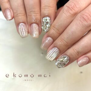 溝ノ口ネイルサロン　ニュアンスネイル　マグネットネイル　ミラーネイル　シェルネイル　バカラネイル 夏ネイル