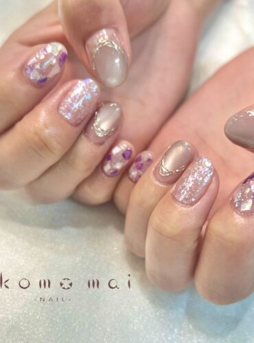 溝ノ口ネイルサロン　ニュアンスネイル　マグネットネイル　ミラーネイル　ニュアンスネイル　梅雨ネイル 　夏ネイル