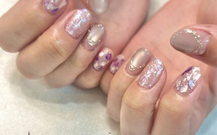 溝ノ口ネイルサロン　ニュアンスネイル　マグネットネイル　ミラーネイル　ニュアンスネイル　梅雨ネイル 　夏ネイル