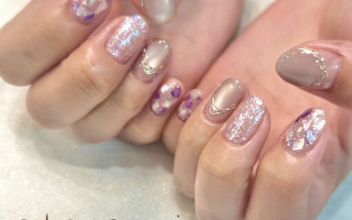 溝ノ口ネイルサロン　ニュアンスネイル　マグネットネイル　ミラーネイル　ニュアンスネイル　梅雨ネイル 　夏ネイル