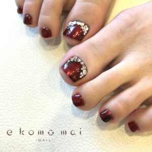 溝ノ口ネイルサロン　ニュアンスネイル　ミラーネイル　フットネイル　ゴージャスネイル　夏ネイル