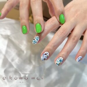 溝ノ口ネイルサロン　ニュアンスネイル　マグネットネイル　ミラーネイル　シェルネイル　シーズンネイル 夏ネイル