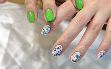 溝ノ口ネイルサロン　ニュアンスネイル　マグネットネイル　ミラーネイル　シェルネイル　シーズンネイル 夏ネイル