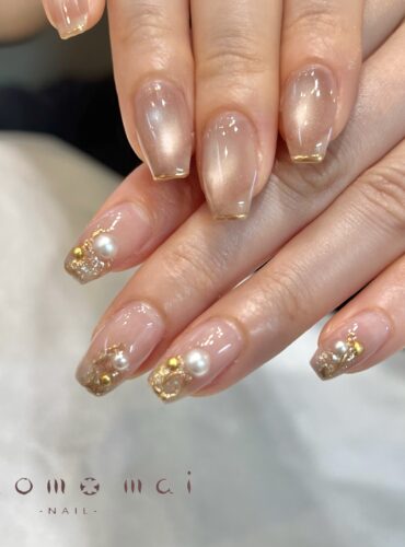 溝ノ口ネイルサロン　ニュアンスネイル　マグネットネイル　ミラーネイル　　夏ネイル