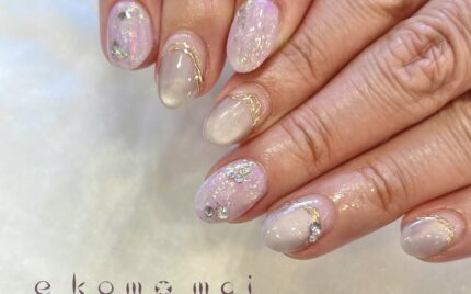 溝ノ口ネイルサロン　ニュアンスネイル　シェルネイル　ミラーネイル　ミラーネイル 　夏ネイル マグネットネイル　デザインネイル 　フィルムネイル