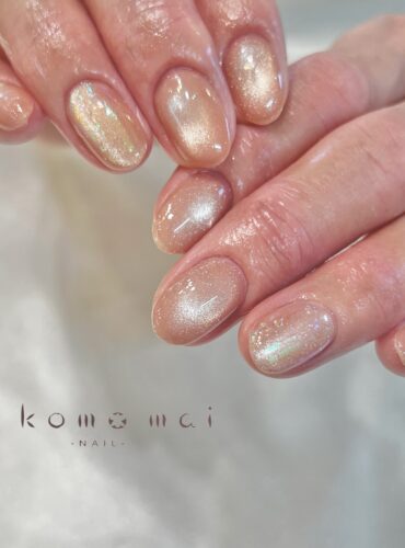 溝ノ口ネイルサロン　ニュアンスネイル　マグネットネイル　シンプルネイル　オフィスネイル　ワンカラーネイル 夏ネイル