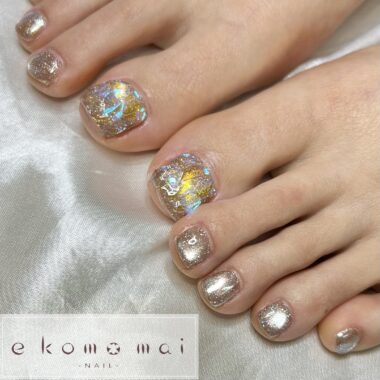溝ノ口ネイルサロン　ニュアンスネイル　マグネットネイル　フットネイル　オーロラストーンネイル　春ネイル　夏ネイル