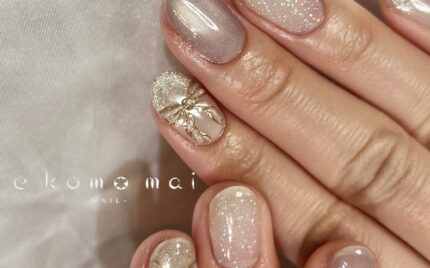 溝ノ口ネイルサロン　ニュアンスネイル　マグネットネイル　ミラーネイル　リボンネイル　春ネイル