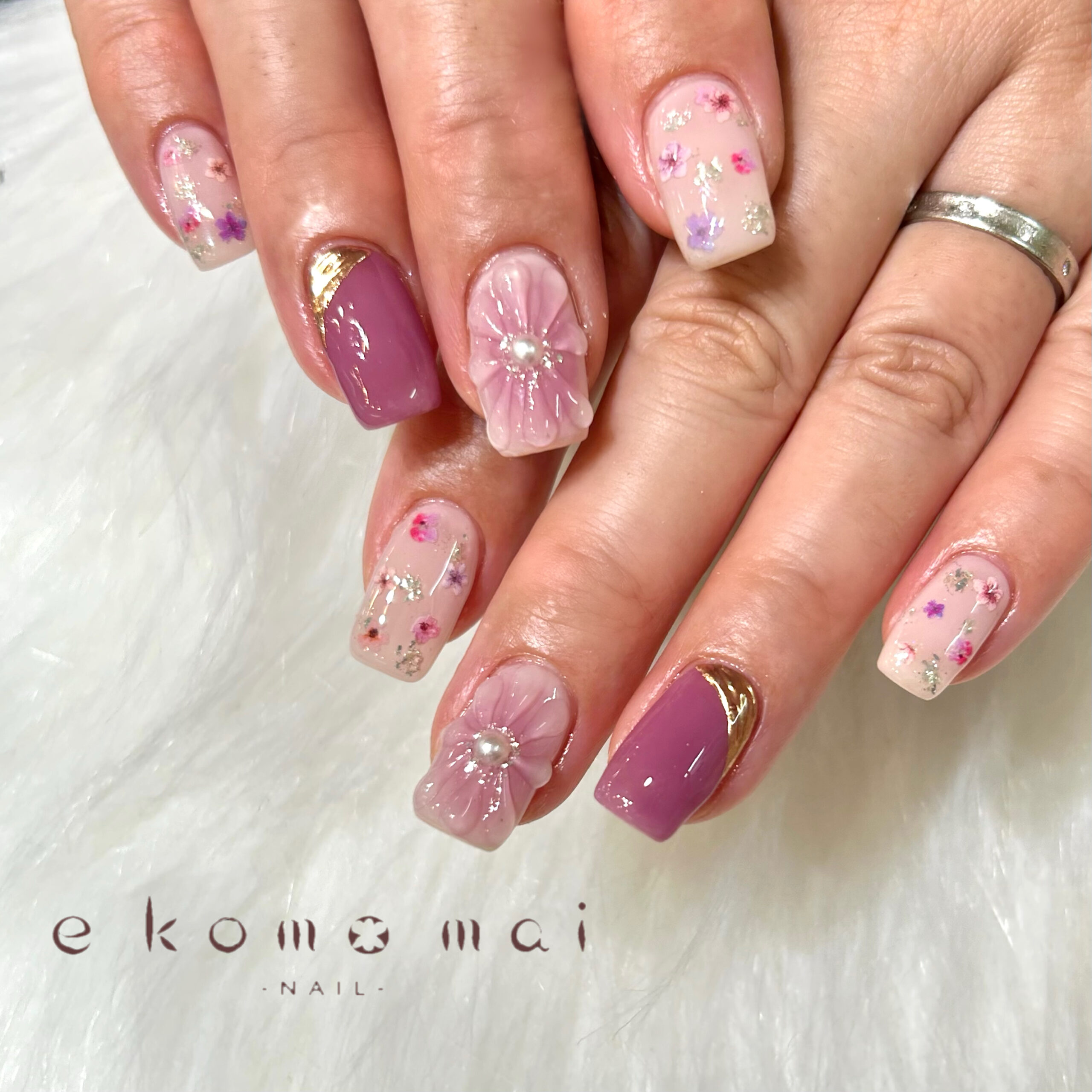 溝ノ口ネイルサロン/ぷっくりお花ネイル | 溝の口ネイルサロン e komo 