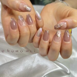 溝ノ口ネイルサロン　パラジェル　フィルイン　ネイル　マグネットネイル　オフィスネイル　シンプルネイル　 春ネイル
