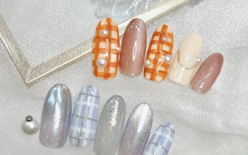 溝ノ口ネイルサロン　ニュアンスネイル　マグネットネイル　ミラーネイル　変形フレンチネイル　キャンペーンネイル 春ネイル