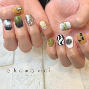 ニュアンスネイル　個性派ネイル　マグネットネイル　ミラーネイル　春ネイル　