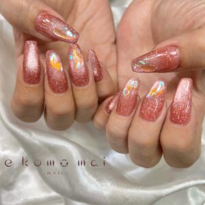 溝ノ口ネイルサロン　パラジェル　フィルイン　ネイル　マグネットネイル　オフィスネイル　シンプルネイル　 春ネイル　マグネットネイル ロングネイル