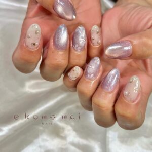 溝ノ口ネイルサロン　パラジェル　フィルイン　ネイル　マグネットネイル　オフィスネイル　シンプルネイル　 春ネイル　マグネットネイル フラワーネイル