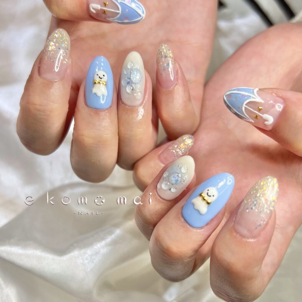 溝ノ口ネイルサロン パラジェル フィルイン ネイル マグネットネイル オフィスネイル シンプルネイル 春ネイル 梅雨ネイル