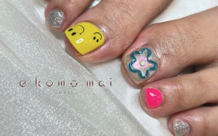 溝ノ口ネイルサロン　パラジェル　フィルイン　ネイル　マグネットネイル　オフィスネイル　シンプルネイル　 フットネイル　マグネットネイル 夏ネイル