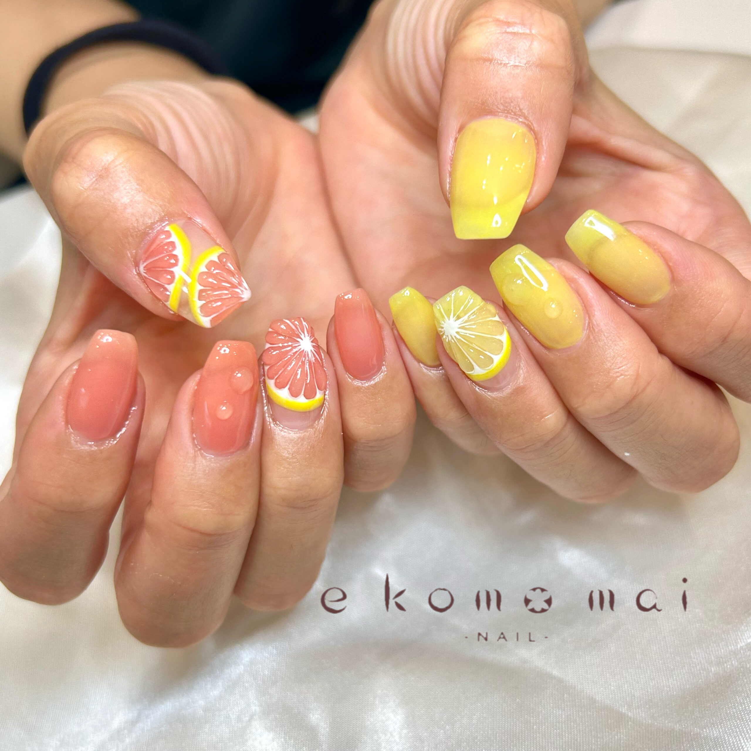 溝ノ口ネイルサロン パラジェル フィルイン ネイル マグネットネイル オフィスネイル シンプルネイル 夏ネイル マグネットネイル フルーツネイル