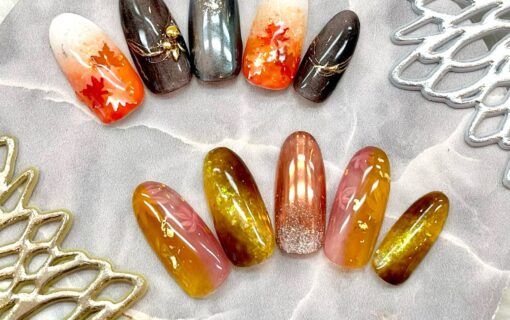 溝ノ口ネイルサロン　パラジェル　フィルイン　ネイル　マグネットネイル　オフィスネイル　シンプルネイル　 秋ネイル　マグネットネイル フレンチネイル 秋ネイル