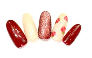 溝ノ口ネイルサロン　パラジェル　フィルイン　ネイル　マグネットネイル　オフィスネイル　シンプルネイル　 秋ネイル　マグネットネイル バラネイル 秋ネイル　フラワーネイル