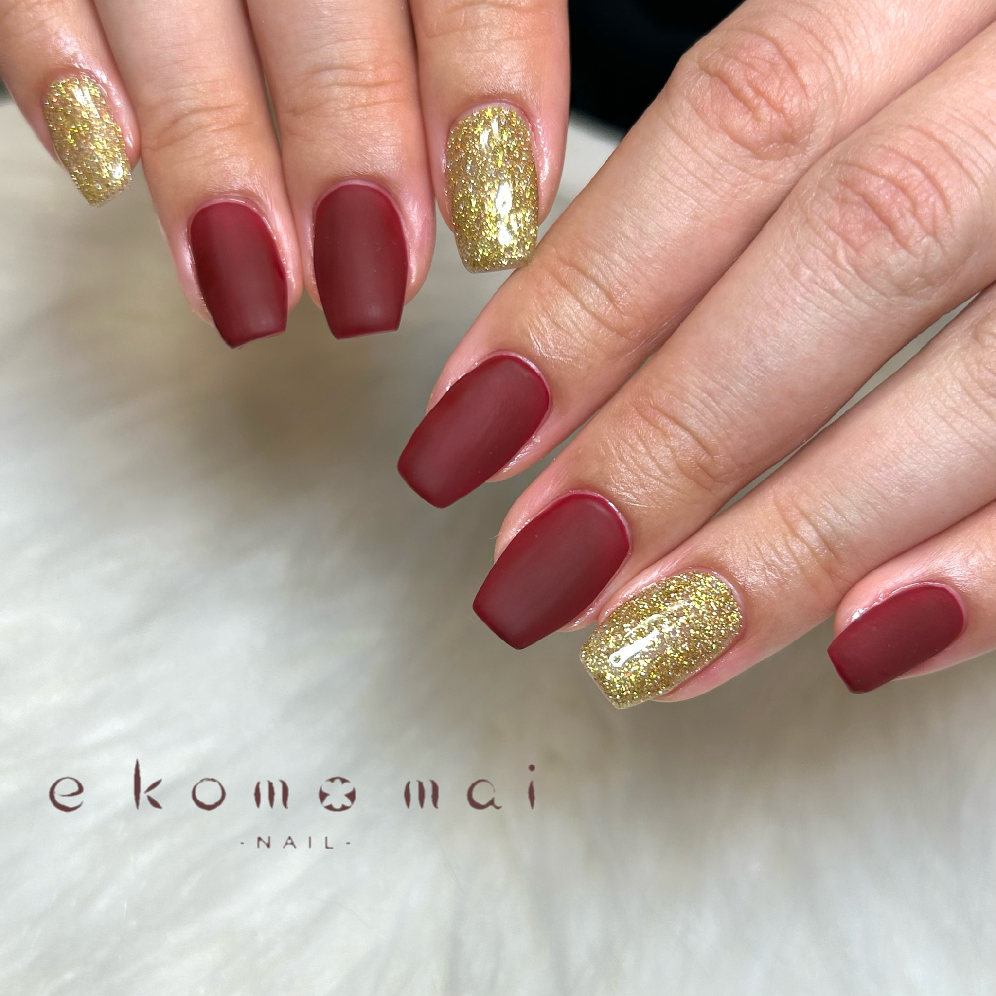 溝ノ口ネイルサロン　パラジェル　フィルイン　ネイル　 秋ネイル フレンチネイル 秋ネイル　レッドネイル　マットネイル