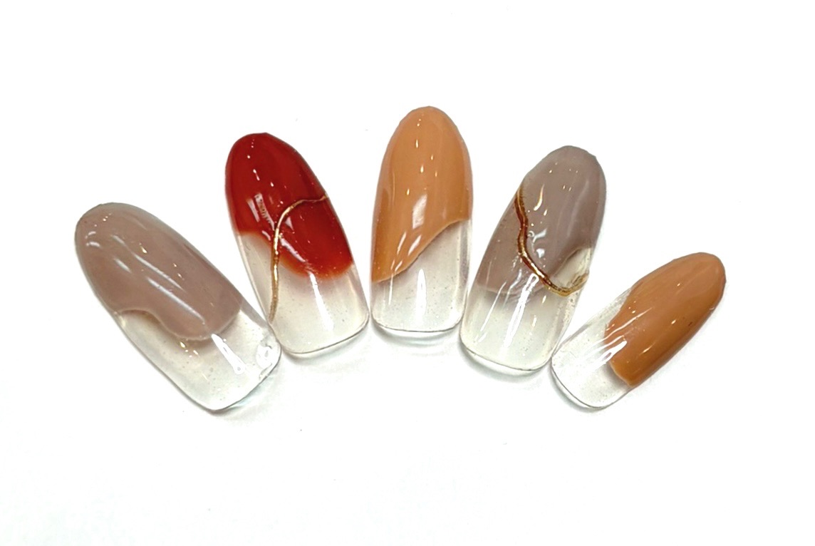 溝ノ口ネイルサロン　パラジェル　フィルイン　ネイル　マグネットネイル　オフィスネイル　シンプルネイル　 秋ネイル　ミラーネイル フレンチネイル 冬ネイル