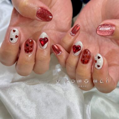 溝ノ口ネイルサロン　パラジェル　フィルイン　ネイル　 秋ネイル フレンチネイル 秋ネイル　ニュアンスネイル　アートネイル　パーツネイル　ハートネイル