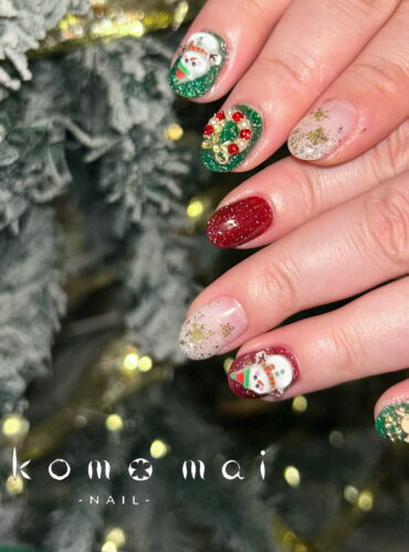 溝ノ口ネイルサロン　パラジェル　フィルイン　ネイル　 秋ネイル フレンチネイル 秋ネイル　ニュアンスネイル　アートネイル　パーツネイル　クリスマスネイル