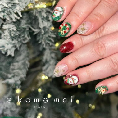 溝ノ口ネイルサロン　パラジェル　フィルイン　ネイル　 秋ネイル フレンチネイル 秋ネイル　ニュアンスネイル　アートネイル　パーツネイル　クリスマスネイル