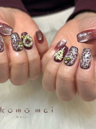 溝ノ口ネイルサロン　パラジェル　フィルイン　ネイル　 秋ネイル フレンチネイル 秋ネイル　ニュアンスネイル　アートネイル　パーツネイル　クリスマスネイル