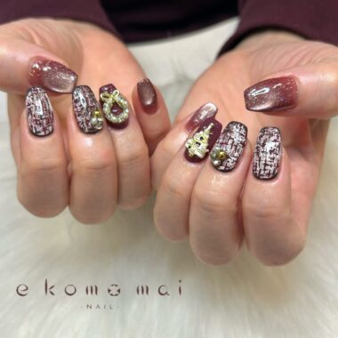溝ノ口ネイルサロン　パラジェル　フィルイン　ネイル　 秋ネイル フレンチネイル 秋ネイル　ニュアンスネイル　アートネイル　パーツネイル　クリスマスネイル