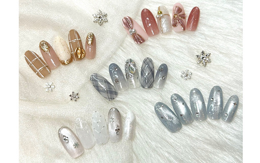 溝ノ口ネイルサロン　パラジェル　フィルイン　ネイル　 秋ネイル フレンチネイル 秋ネイル　ニュアンスネイル　アートネイル　手書きネイル　シーズンネイル 冬ネイル