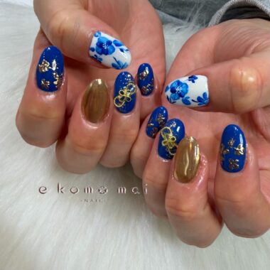 溝ノ口ネイルサロン　パラジェル　フィルイン　ネイル　 秋ネイル フレンチネイル 秋ネイル　アートネイル　和柄ネイル　アートネイル　フラワーネイル